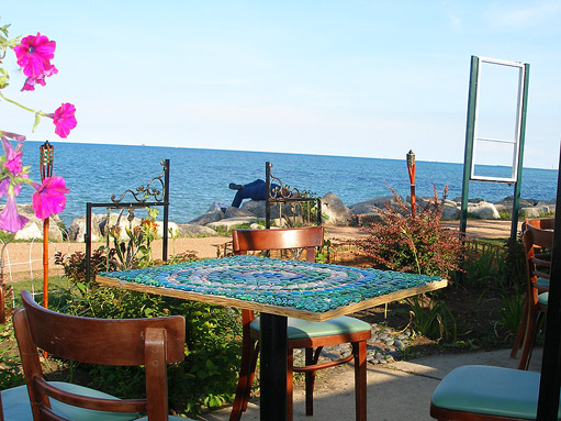 Outside the dawghaus cafe.