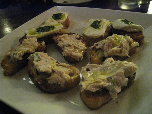 crostini3 "Crostini" is an Italian word that translates roughly to "An open-faced sandwich for adults."